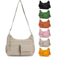 thumbnail image 1 of PULLIMORE Crossbody Bag for Women Nylon Waterproof Shoulder Purse Handbag Messenger Bag Lightweight Multi-Pockets Pocketbooks, Khaki, 1 of 9
