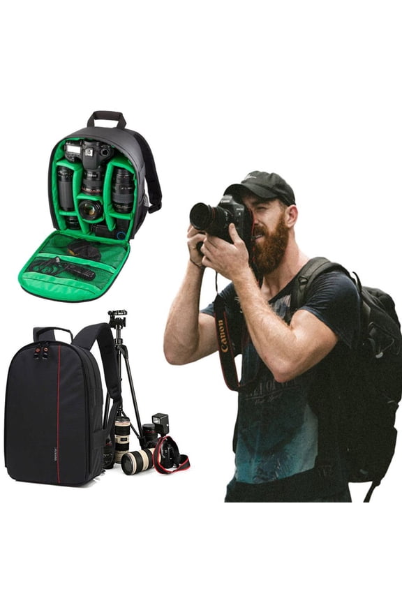 DSLR Camera Bag Waterproof Camera Case Backpack Rucksack For SLR/DSLR Camera, Lens and Accessories "Green"