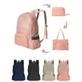 thumbnail image 1 of PULLIMORE Dual Purpose Foldable Backpack 2 in 1 Waterproof Portable Shoulders Travel Bag for Outdoor Hiking Camping (Black), 1 of 9