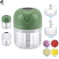thumbnail image 1 of PULLIMORE Electric Garlic Chopper Mini Wireless Food Processor Portable Kitchen Onion Vegetable Crushed Chopper USB Charging 100ml+250ml (Green), 1 of 7