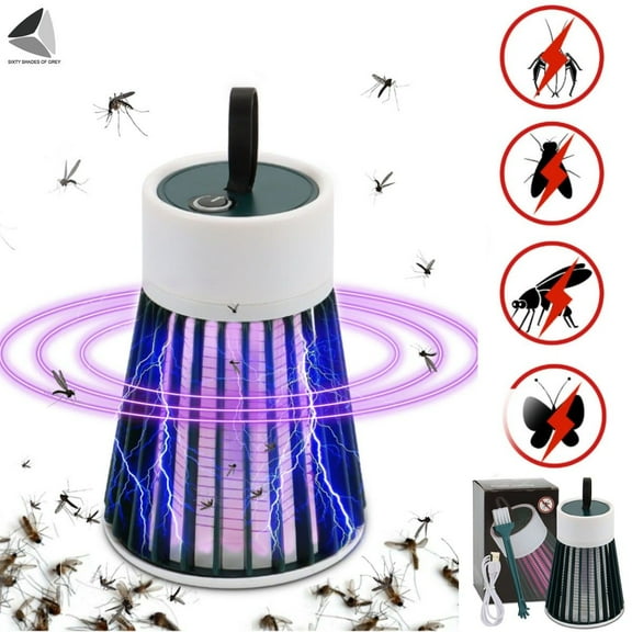 PULLIMORE Electric Mosquito Killer Lamp Portable LED Trap Fly Bug Insect Zapper Light (Green, with Switch)