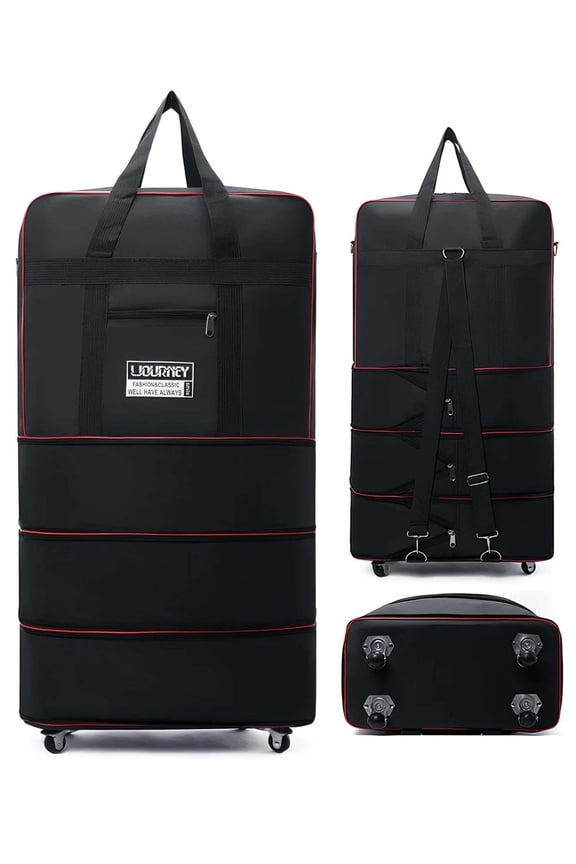 Expandable Rolling Travel Bag - 3-Zip Water-Resistant Luggage with 360° Spinner Wheels (15.7-27.6")