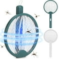 thumbnail image 1 of PULLIMORE Foldable Electric Fly Swatter, 2 in 1 Rechargeable Mosquito Swatter, 3000V Powerful Instant Bug Zapper Racket (White), 1 of 12