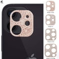 thumbnail image 1 of PULLIMORE For iPhone 12 11 Pro Max Mini Diamond BLING Tempered Glass Camera Lens Protector - 2 Pack, Gold, 1 of 9