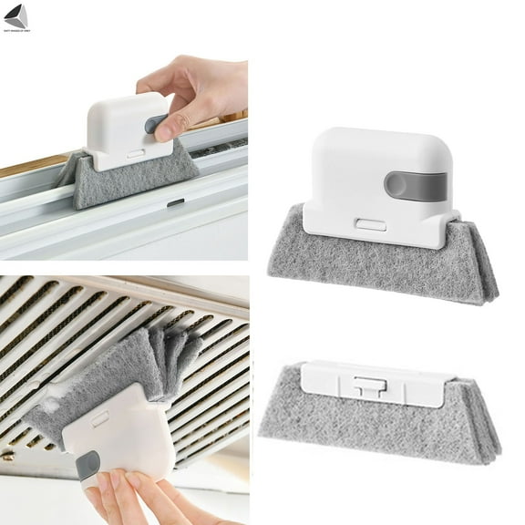 PULLIMORE Groove Cleaning Brushes 2 in 1 Magic Window Cleaning Brush with Built-in Scraper Quickly Clean Corners Kitchen Gaps