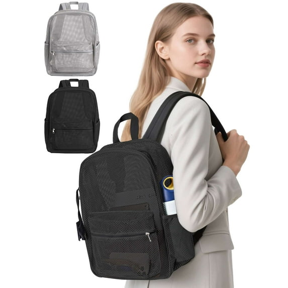LAVA Heavy Duty Mesh Breathable Mesh Backpack - See-Through Bag for Beach, Travel & Swim