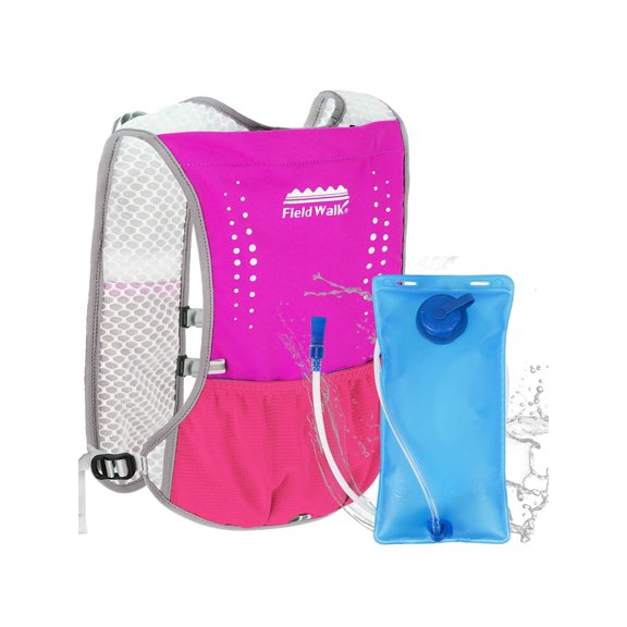 PULLIMORE Hydration Backpack with 2L Leakproof Water Bladder for Running, Hiking, Cycling, Climbing, Camping, Biking (Rose Red)