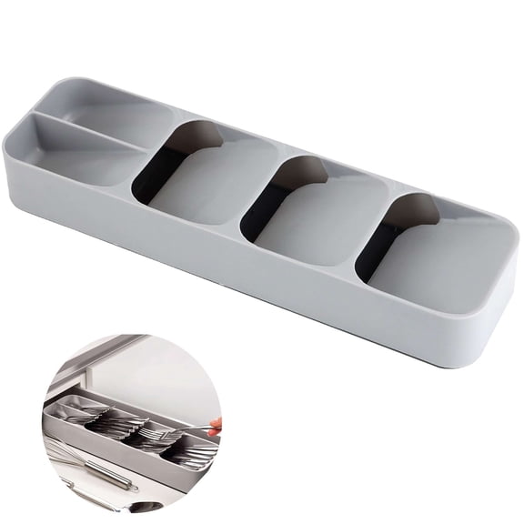 PULLIMORE Kitchen Compact Utensil Organizer For Silverware, Knives, Fork, Spoon, Flatware Tray