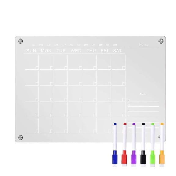 PULLIMORE Magnetic Planner Board - Reusable Weekly/Monthly Calendar for Fridge (Left Tabular)