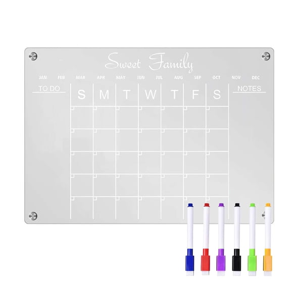 PULLIMORE Magnetic Planner Board - Reusable Weekly/Monthly Calendar for Fridge (Middle Tabular)