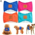 thumbnail image 1 of PULLIMORE Male Dog Belly Manner Bands Resuable Dog Diapers Elastic Washable Pet Band Wraps Nappies (L, Cyan), 1 of 9