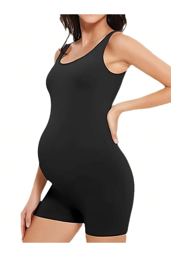 Maternity Shapewear Bodysuit - Postpartum Belly Support with Built-in Bra, Anti-Chafing & Back Pain Relief (Black, XL)