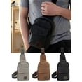 thumbnail image 1 of PULLIMORE Men's Canvas Shoulder Bags Chest Pack Casual Crossbody Sling Backpack USB Charging Port for Business Hiking Cycling Travel (Gray), 1 of 9