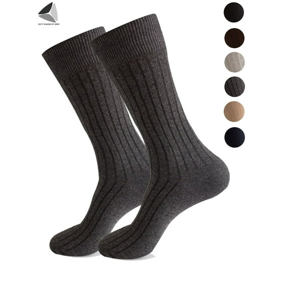 PULLIMORE Mens Cushion Crew Socks Athletic Performance Cotton Sock for Sport Everyday (Dark Gray, US 9-11)