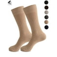 thumbnail image 1 of PULLIMORE Mens Cushion Crew Socks Athletic Performance Cotton Sock for Sport Everyday (Khaki, US 7-9), 1 of 7