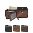 thumbnail image 1 of PULLIMORE Mens Wallet Zipper PU Leather RFID Card Holders Cowhide Zip Coin Pocket Bifold Wallets (Browm), 1 of 9