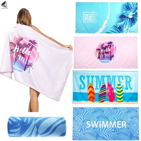 PULLIMORE Microfiber Beach Towels Quick Dry Pool Towel Oversized Travel Towel - 5.25 x 2.62 ft