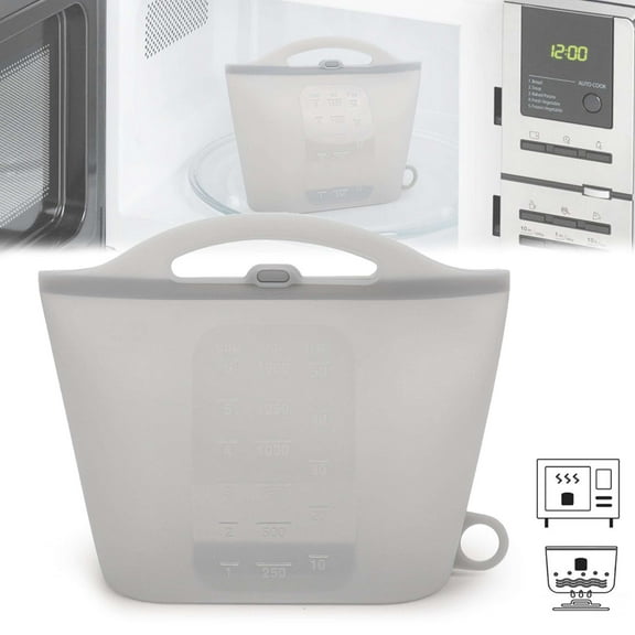 PULLIMORE Microwave Steam Sterilizer Bags, Reusable Silicone Steaming Bags for Baby Bottles and Breast Pump, Good Seal Food Preservation Organizer Fridge Fruit Storage Pouch