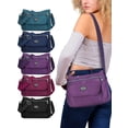 thumbnail image 1 of PULLIMORE Multi Pockets Crossbody Bag for Women Waterproof Nylon Shoulder Bag Travel Purses Messenger Bag (Purple), 1 of 10