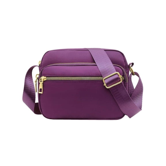 PULLIMORE Multipocket Crossbody Bag Fashionable Waterproof Shoulder Bag Casual Bag Handbag for Women (Purple)