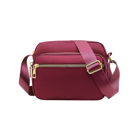 PULLIMORE Multipocket Crossbody Bag Fashionable Waterproof Shoulder Bag Casual Bag Handbag for Women (Red)