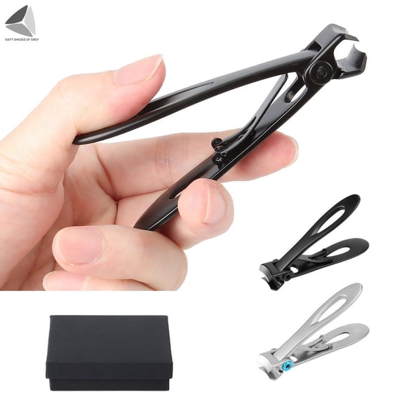 PULLIMORE Nail Clipper Cutter Wide Jaw Opening Finger Toe Nail Trimmer (Silver)