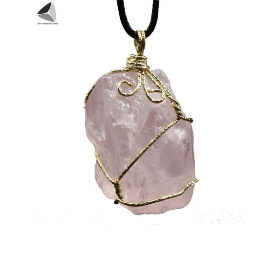 PULLIMORE Natural Raw Amethyst Stone Pendant Necklace Healing Chakra Crystal Irregular Quartz Gemstone Necklace Jewelry (Pink)