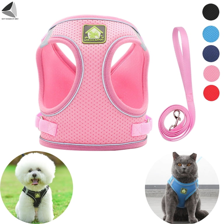 Adjustable Reflective Dog Harness Vest With Leash - Non-Pull, Padded Mesh, Sizes S-XXL