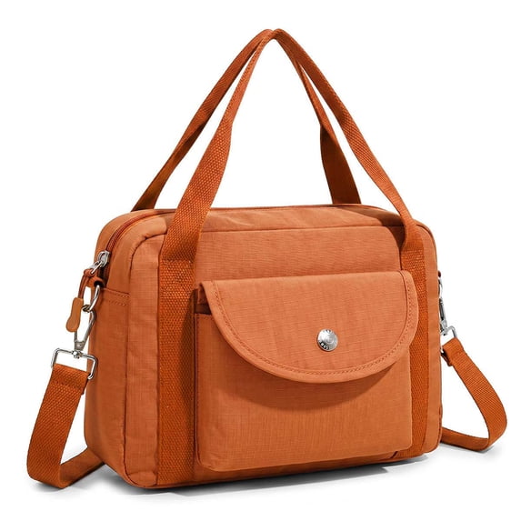 PULLIMORE Nylon Tote Bag for Women Crossbody Shoulder Bags Messenger Purse Top Handle Satchel Handbags for Travel Work, Orange#2