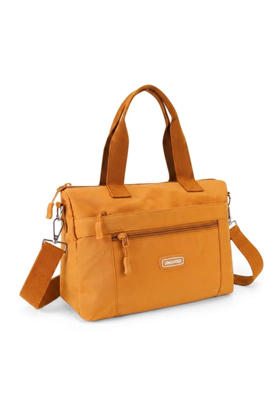 Nylon Tote Bag for Women Crossbody Shoulder Bags Messenger Purse Top Handle Satchel Handbags for Travel Work, Yellow
