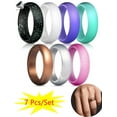 thumbnail image 1 of PULLIMORE Pack of 7 Silicone Rings for Women 2mm Thin and Durable Rubber Wedding Bands for Sport Club Party (Size 6), 1 of 9