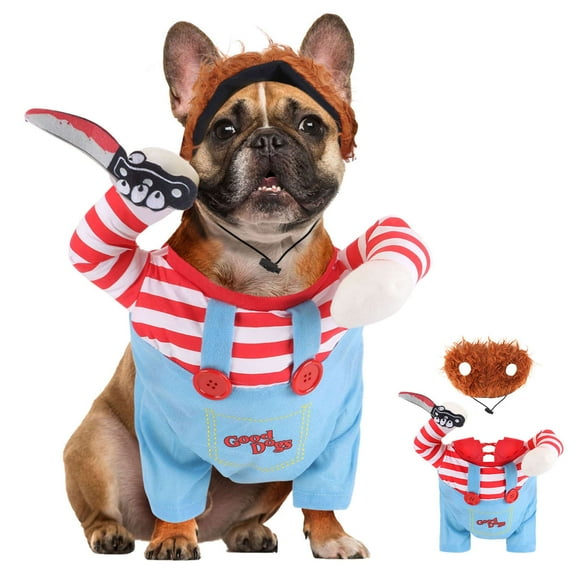PULLIMORE Pet Deadly Doll Dog Costume, Cute Dog Cosplay Halloween Christmas Funny Party Costume S-XL