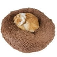 thumbnail image 1 of PULLIMORE Pet Dog Cat Calming Bed Warm Plush Donut Cuddler Round Sleeping Cushion Bed for Dogs & Cats Self-Warming and Cozy "Brown, 50CM", 1 of 9