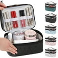 thumbnail image 1 of PULLIMORE Portable Travel Makeup Bags Double Layer Cosmetic Cases Make Up Organizer Toiletry Bag for Women and Girls (Black), 1 of 8