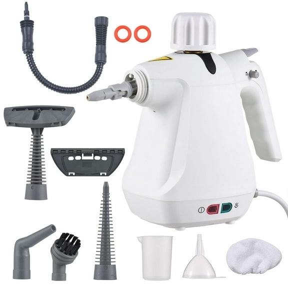 PULLIMORE PowerSteam Pro 1000W Handheld Steam Cleaner  9-Piece Kit for Bath, Floors, Cars | 300kPa High-Pressure, 30g/min Steam, Chemical-Free Sanitizing