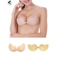 thumbnail image 1 of PULLIMORE Push Up Adhesive Bra Chest Gathered V Neck Silicone Bras Strapless Backless Invisible Bras (Cup C, Skin), 1 of 10