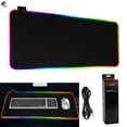 thumbnail image 1 of PULLIMORE RGB LED Gaming Mouse Pad Extra Large & Soft USB Wired Keyboard Mouse Mat Glowing Mousepad with 14 Lighting Modes for PC Laptop Computer (Large 31.5 x 11.8 inches), 1 of 8
