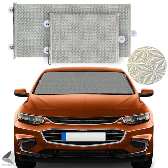 PULLIMORE Retractable Car Window Shade for Side Windows, Universal Roller Blind Sunshade Visor for Car Blocks Heat and UV Rays Glare Protection (15.7" * 23.6", Silver)