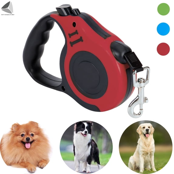 PULLIMORE Retractable Dog Leash, 16 FT Pets Dog Walking Leash for Small to Large Dogs Up to 33lbs (Red)