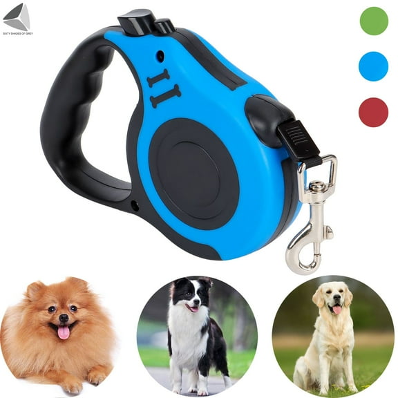 PULLIMORE Retractable Dog Leash, 16 FT Pets Dog Walking Leash for Small to Large Dogs Up to 33lbs (Blue)