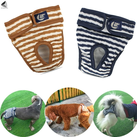 PULLIMORE Reusable Washable Dog Diapers Female Dogs Warps Leak Proof Doggie Diaper for Small Medium Pet Dogs (Khaki, XL)