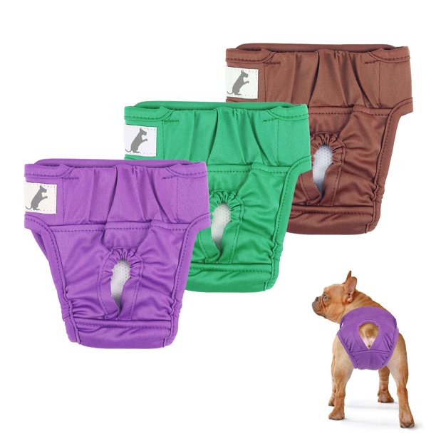 PULLIMORE Reusable Washable Dog Diapers Pack of 3, Thickened