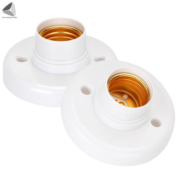 PULLIMORE Round E27 LED Bulb Screw Bass, Ceiling Keyless LED Light Fixing Holder Converter White Socket Adapter (1 Pieces)