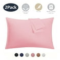 thumbnail image 1 of PULLIMORE Set of 2 Bed Pillow Case Pillow Covers for Hair and Skin Ultra Soft Solid Pillowcases (20" * 30"，Pink), 1 of 8