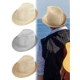 thumbnail image 1 of PULLIMORE Short Brim Fedora Hat Classic Breathable Summer Beach Sun Hat Panama Cap for Men Women (Gray), 1 of 11