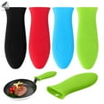 thumbnail image 1 of PULLIMORE Silicone Hot Handle Holder, Rubber Pot Handle Sleeve Heat Resistant Cast Iron Skillet Handle Holder, Metal cookware Handles (Set of 4 Color), 1 of 9