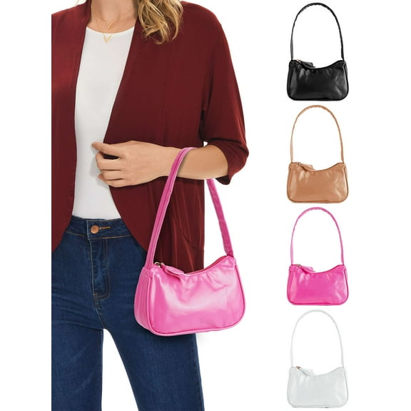 PULLIMORE Simple Stylish Casual PU Leather Shoulder Bag - Spacious & Durable with 4 Color Options(Black)