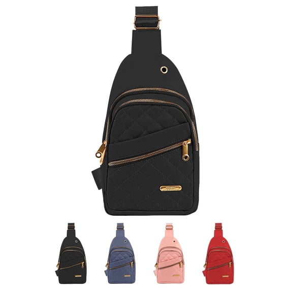 PULLIMORE Sling Bags Crossbody Backpack Waterproof Women Men Chest Bag Daypack Outdoor Travel Hiking Sports Bags (Black)