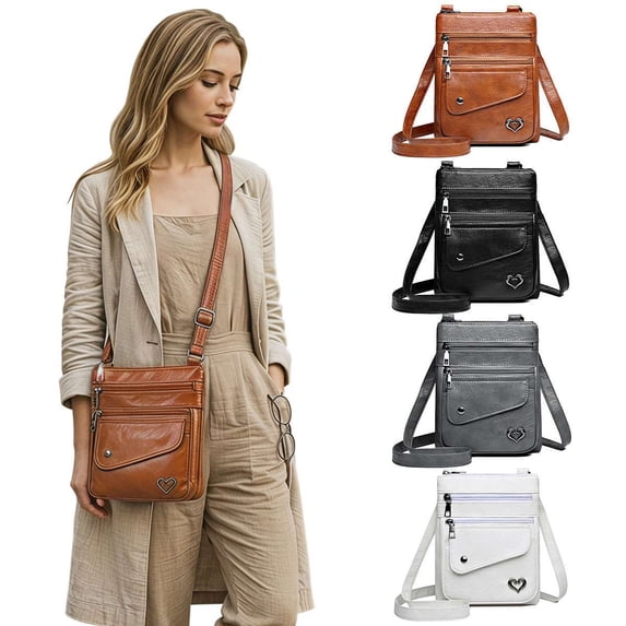 PULLIMORE Small Crossbody Bags for Women Lightweight Vintage Soft PU Leather Cell Phone Purse Wallet Shoulder Bag Handbags, Gray