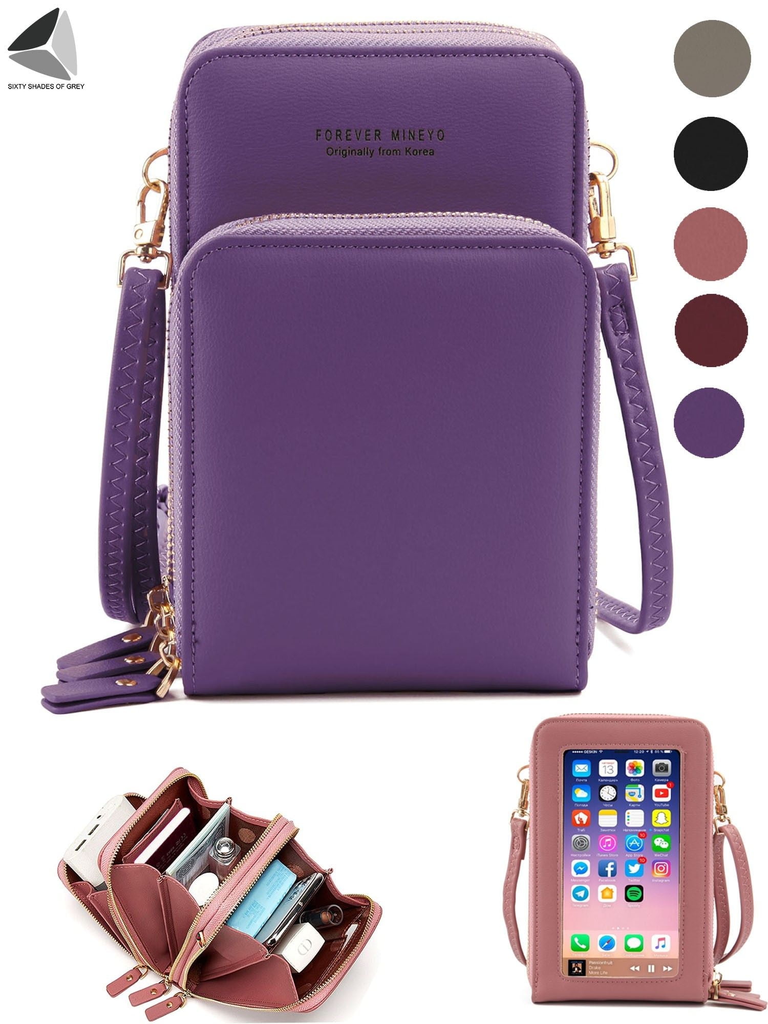 Premium Vector | Modern and elegance purple woman purse cartoon illustration